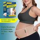 ChongErfei Maternity Belt Pregnancy Belly Band Back Support Abdominal Binder Back Brace - Relieve Back, Pelvic, Hip PainBeige,One Size