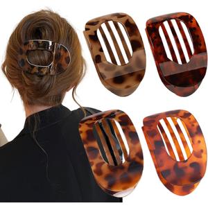 4-Pack Duckbill Hair Clips for Women,Flat Claw Design,Solid Color,Casual Elegant for Thick or Thin Hair,Suitable for All Hair Lengths