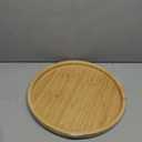 Bamboo Serving Platter, Round Wood Tray, Wooden Serving Tray, Fruit, Bread, Salad Plate, Charcuterie Serving Board, 9.8 inch