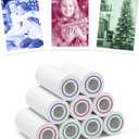 3-Color Kids Camera Paper Roll Refill - Compatible with Most Instant Print Camera, HD Photo Printer Paper for Kids Aged 4 5 6 7 8 9 10 Boys Girls Birthday Gifts (9 Rolls)