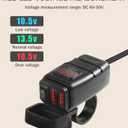 Bylikeho Motorcycle Phone Charger with Voltmeter & ON/Off Switch, SAE to USB Adapter for Phone, Tablet, GPS
