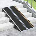 Houseables Wheelchair Ramp, Portable Ramps for Steps, 6FT, Aluminum, Non Slip, Foldable, Handicap Stairs Threshold, Removable Stair Entry, Wheel Chair Access for Home, Mobility Scooter, Walkers