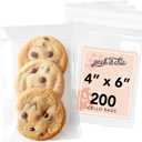 Pack It Chic - 4 X 6 (200 Pack) Self Sealing Cellophane Bags - Candy, Treats, and Party Favors
