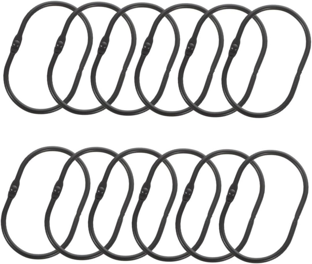 VICASKY 12pcs Oval Shower Curtain Hooks Rings for Bathroom Rust-Resistant Snap Closure Curtain Rod Rings Smooth Glide Decorative Hanging Clips