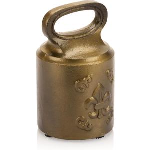 CRAFTSMAN ROAD Cast Iron Decorative Door Stop  Weighted Door Stop Heavy Door Weight  7lb Antique Door Stopper, Free Standing Door Stop  7 x 4 Non Slip Fleur-de-lis Door Stop (Antique Brass)