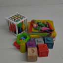VoMii Montessori Baby Toys for Ages 6-18 Months -Stacking Blocks, Teething Toys, Sensory Shapes Storage Bin, Infant Bath Time Fun, 5 in 1 Educational Learning Set for 1 2 3 Year Old Boys Girls