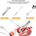 Condiment Tray with Stainless Steel 5 Spoons, 5 Forks and 1 Clip, Chilled Condiment Server, Condiment Server, Bar Garnish Holder on Ice, Bar Accessories Fruit and Salad with Removable Trays and Lid