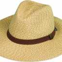 Wallaroo Hat Company Mens Outback Fedora  Lightweight Wide Brim Natural Fiber Hat, UPF 50+ UV Protection, Travel Sun Hat (Large-X-Large)