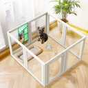 FXW AuraSpace Acrylic Indoor Dog Playpen for Small and Medium Dogs, 30 Inch, 8 Panels, White