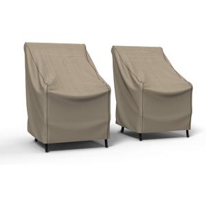 Budge P1A02PM1-2PK English Garden Patio Chair Cover, Heavy Duty and Waterproof, Extra Small, Tan Tweed