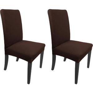 NORTHERN BROTHERS Dining Room Chair Covers Set of 2, Dining Chair Covers Stretch Removable Washable Parson Chair Slipcover for Dining Room (Dark Brown)