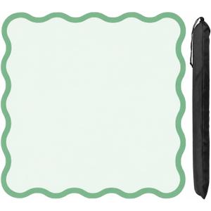 Scalloped Mahjong Mat - Non-Slip Noise Reduction Gaming Mat 31.5 x 31.5 Inch for Mahjong,Waterproof Surface, Neoprene Mahjon for American Mahjong Game (Green)