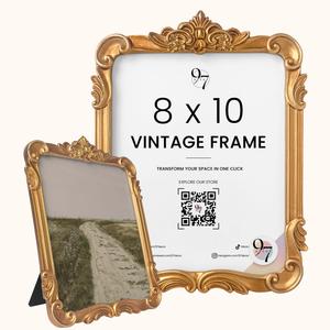 97 Decor 8x10 Vintage Picture Frame, Vintage Gold Frames 8x10 For Tabletop And Wall Hanging, Decorative Antique 8 x 10 Frame Gold Wall Decor For Home, Bedroom