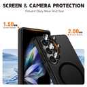QSEVNSQ Strong Magnetic for Samsung Galaxy S25 Ultra Case with Screen Protector + Lens Protector, Fit for MagSafe,Mil-Grade Drop Protection, Seamless Stand, Translucent Black