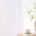 LIMON HOME White Linen Curtains 63 inch Length Pinch Pleat Curtains for Living Room (40"W x 63"L (Pack of 2))