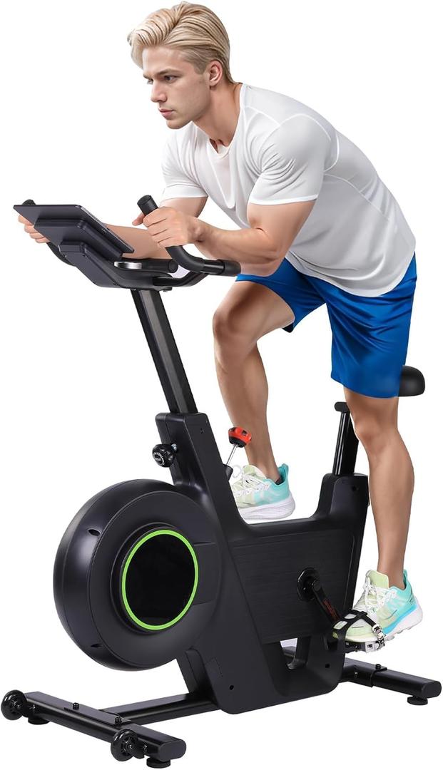 30LBS Magnetic Indoor Cycling Bike,Flywheel Stationary Bike Comfortable Seat Cushion,Scenic Rides & Live Classes for Home Workouts