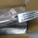 Prestee 300 Count Plastic Forks - 7 Inch Heavy Duty Disposable Silverware - Bulk Fancy Silver Fork Set for Table Decor - Durable Plastic Silverware for Parties, Events and Christmas Holidays