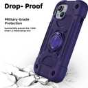 MARKILL Compatible with iPhone 15 Case 6.1 Inch with Built-in Kickstand, [Full Body Rugged Military Grade] Drop Protection Heavy Duty Case 3 in 1 Protective Durable Cover for iPhone 15