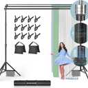 LimoStudio [Super Heavy Duty] 10.1 x 10.4 feet Triple Crossbar Backdrop Stand, Double Background Support, Most Super Duty in Market, Upgraded Structure for Stability, No Wobble No Shaking, AGG3159