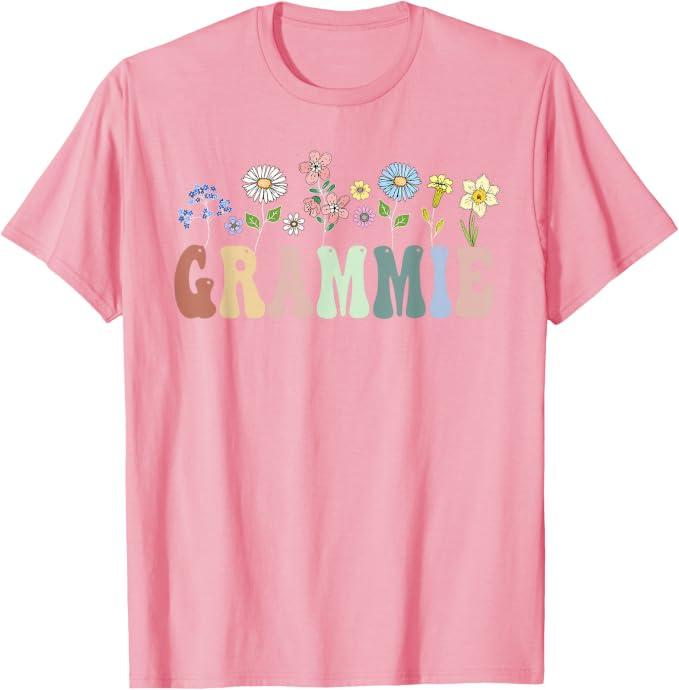 Grammie Gifts Women Wildflower Floral Design Grammie T-Shirt Size 2XL