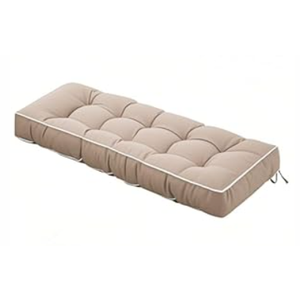 Outdoor Bench Cushion with Ties,41 inch Water-Resistant Thick Tufted Loveseat Seat Cushion for Patio Furniture brown