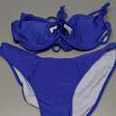 ZAFUL Women High Cut Bikini Sets String Sexy Swimsuit Two Piece Underwire Bathing Suit Brazilian Cheeky Cut Out Cute Swimwear (Blue), X Small