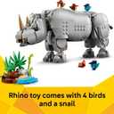 LEGO Creator 3 in 1 Wild Animals: Majestic Rhino with Birds Building Toys for Kids - Safari Pretend Play Toys for Girls & Boys, Ages 9+ - Gift for Christmas - 31171