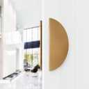 Half-Round Pull Handle, Double-Sided Heavy-Duty Aluminum Push-Pull Handle, Commercial-Grade Glass Door Handle, Barn Door Handle, for Wooden Doors(Gold, Dia 7.9in)