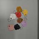 8PCS Dog Hair Keychain, Pet Fur Keepsake, Cat Paw Print Shaped Leather Keys Holder Memorial Charm Gifts, Animal Lover Storage Chain Purse, Refillable Collection Ornament Remembrance Bag