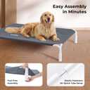 ZOMISIA Elevated Dog Bed Tool-Free Assembly, Outdoor Raised Dog Bed for Large Dogs, Cooling Portable Cot Pet Hammock Bed with Non-Slip Feet & Waterproof Teslin Mesh, 43x30 Inch