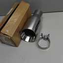 2.5 inch inlet to 4.0 inch Outlet Exhaust Tip 9 inch Overall Lengthen, Double Wall Slant Cut Stainless Steel Exhaust Tail Tips Universal for 2.5" OD Tailpipe
