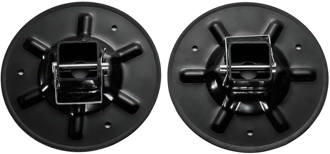 Qty (2) 362486 Replacement Rear Jack Foot Pad with Attachment Pins,9" Diameter, Fits 2" I. D. Spuare Tube Compatible with LC Hall Effect Ground Control 3.0 Leveling System