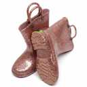 DREAM PAIRS Kids Rain Boots Glitter Boys Girls with Easy-on Handles Sparkly Waterproof Boots Outdoor Playing Rain Boots Unisex-Child, Pink 7-Todler
