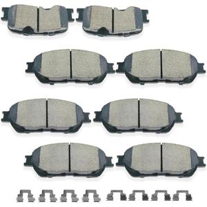 D707 D828 8pcs Ceramic Front Rear Brake Pads With Clips Fit For 2000-2004 For Toyota Avalon,2000-2001 For Toyota For Camry,1999-2003 For Solara