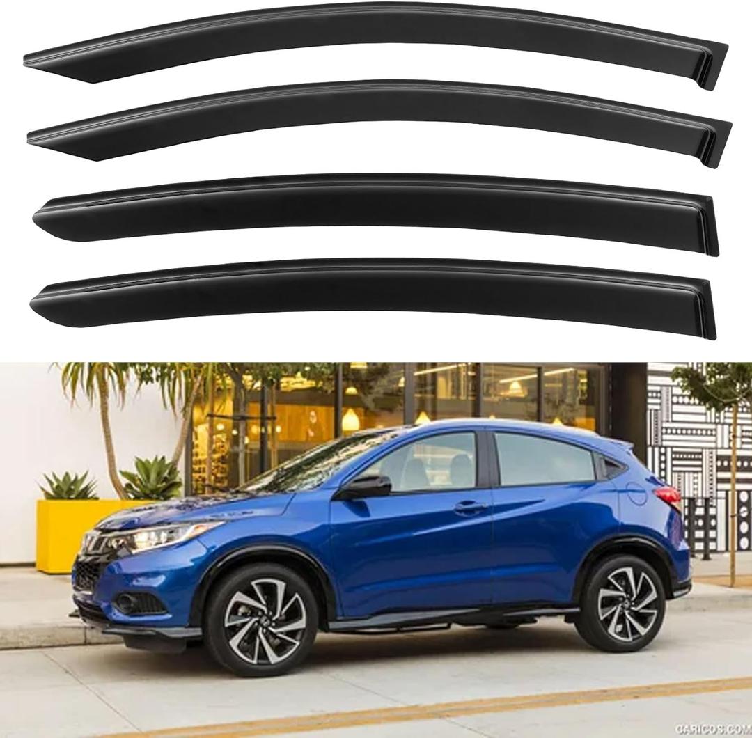 Window Visors Rain Guards for 2016-2022 Honda HRV, Out-Channel Window Vent Wind Deflectors Visors Shades for 16-22 HR-V (2016-2022 Honda HR-V)
