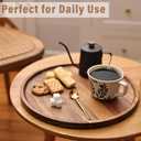 Round Wooden Serving Tray, 13.8 Inch Acacia Decorative Tray for Home Decor, Coffee Table, Farmhouse Style Wood Tray for Small Candle, Vases, Jewelry Organizer, Home Kitchen Dining Tabletop Decor