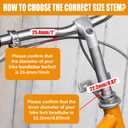BuleVina Bike Quill Stem 22.2mm x 300mm Clamp 25.4mm Aluminum Alloy and Steel Gooseneck Shape 1 Bolt Road Bicycle Handlebar Stem Y Clamp for Fixed Gear (300mm/11.8 Inch Length)