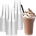 Baderke 50 Pcs Plastic Parfait Cups Root Beer Float Cups Peanut Buster Parfait Glasses Classic Clear Disposable Crystal Milkshake Mugs for Sundae Yogurt Ice Cream Christmas Party Drinks (12 oz)