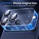 UniqueMe Compatible for 3 Pack iPhone 17 Pro Max Camera Lens Protector - [Drop Protection] Anti Scratch Full-Coverage Tempered Glass Camera Cover Screen [Periodic Quality Upgrading] (Transparent)