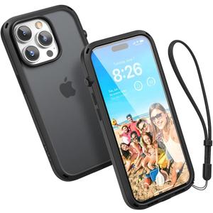 Catalyst Influence Case for iPhone 14 Pro, 2.5X Higher Drop Protection, Fingerprint Resistant, Durable, Easy to Clean and Install, 30% Louder Forward Audio, Lanyard Included Black