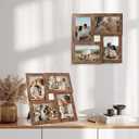 YESKAY 4x6 Collage Picture Frames, Multi Family Photo Frame with Real Glass, Displays Four 4x6 Photo, Wall Decor Wall Hanging or Tabletop, Rustic Brown