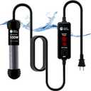 AquaMiracle Upgraded 100W Small Aquarium Heater Fish Tank Heater Turtle Heater Super Mini Aquarium Heater, Dry-Run/Overheating Protection and Memory Function, Dual LED Display, for 10-20 Gal Tanks