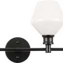 Gene 1 Light Black and Frosted White Glass Left Wall Sconce