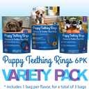 N-Bone Puppy Teething Rings 6 Count Bag Variety Pack, Chicken & Pumpkin & Blueberry BBQ Flavor, Total 3 Bags, 21.6-oz, 18 Rings (EXP 08/07/27)