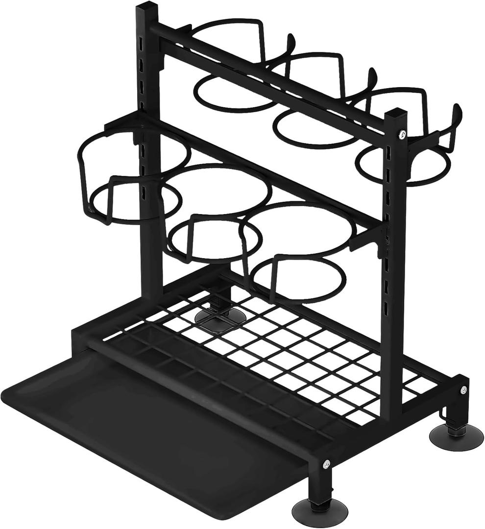 Mesen Water Bottle Organizer Rack for Stanley Cup Tumbler, 2 in 1 Multifunctional Cup Storage Holder 6 Slots with Straw Rack, Compatible with Stanley Cup Accessories for Kitchen Organization