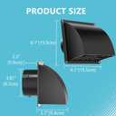 4 Inch Dryer Vent Cover Outside, HG Power Metal Exterior Vent Cover with Removable Screen & Cushioned Non-Return Flap, Air Wall Vent for House, Range Hood, AC, Opening Diameter: 3.81" Black