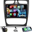 [2G+64G] Radio for Mercedes Benz C Class W203 C200 C320 C350 CLK W209 S203 A209 2000-2005 (for 4 Doors), Android Touch Screen W203 Car Stereo with Carplay Android Auto