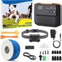 Electric Fence for Dogs, Rechargeable Underground Dog Fence System with 650FT Wire, 1 Waterproof Training Collar, Covers up to 1/2 Acre, Wired Dog Fence System for 1 Dog