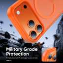 Magnetic for iPhone 17 Pro Case Fits MagSafe Camera Len Protector*1 16FT Drop Resistant Matte Skin Feeling Back Cover Shockproof Slim Fit for iPhone 17 Pro Phone Case 6.3 inch,Orange