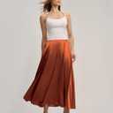 RIHOAS Long Skirts for Women High-Waisted A-Line Skirt Acetate Flowy Pleated for Elegant Office Work Spring Fall, Size L